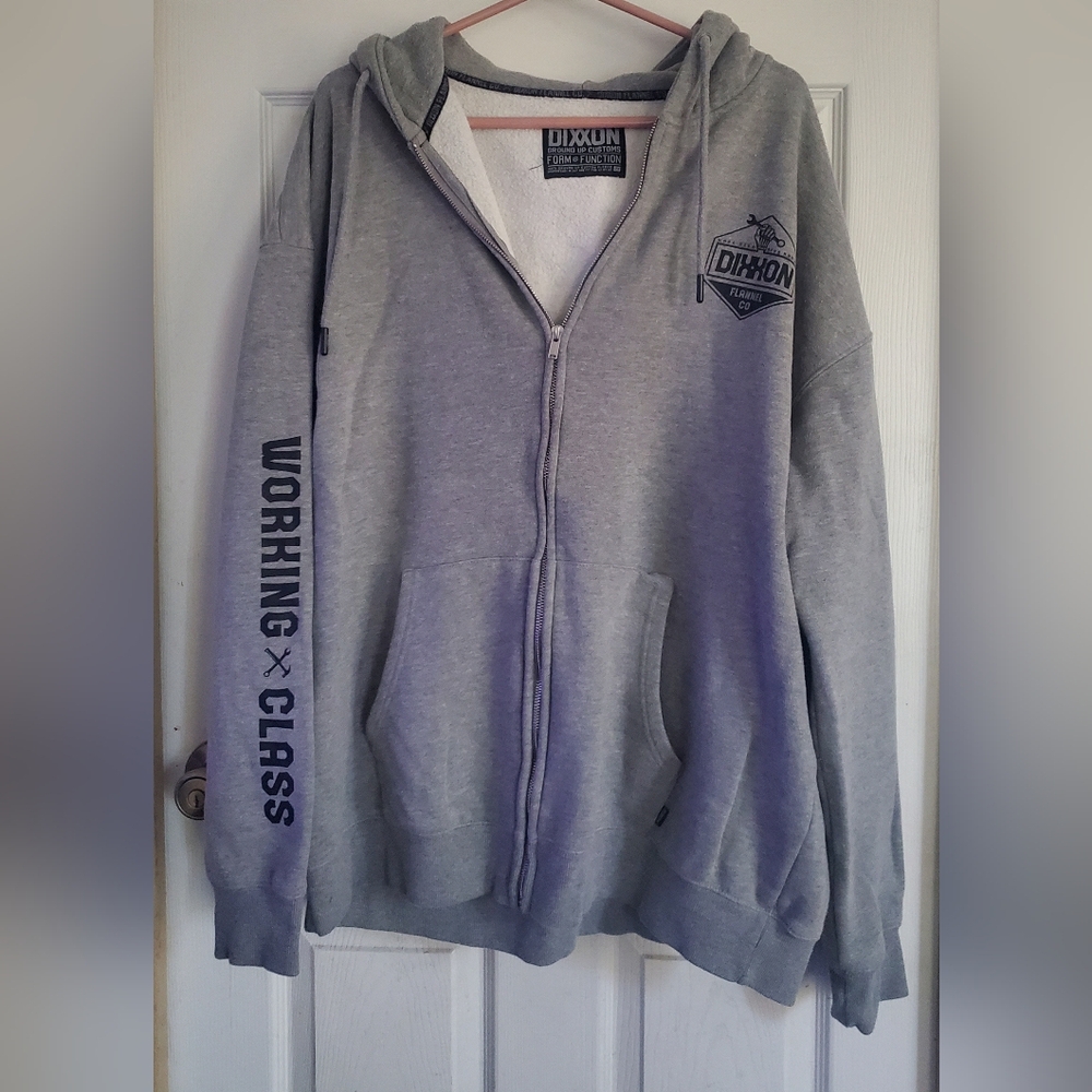 DIXXON Black and Gray Full Zip Up Hoodie, Size 2X